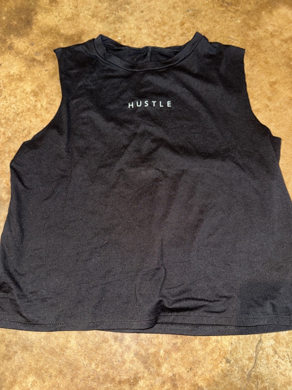 Hustle Black Sleeveless Crop Tank